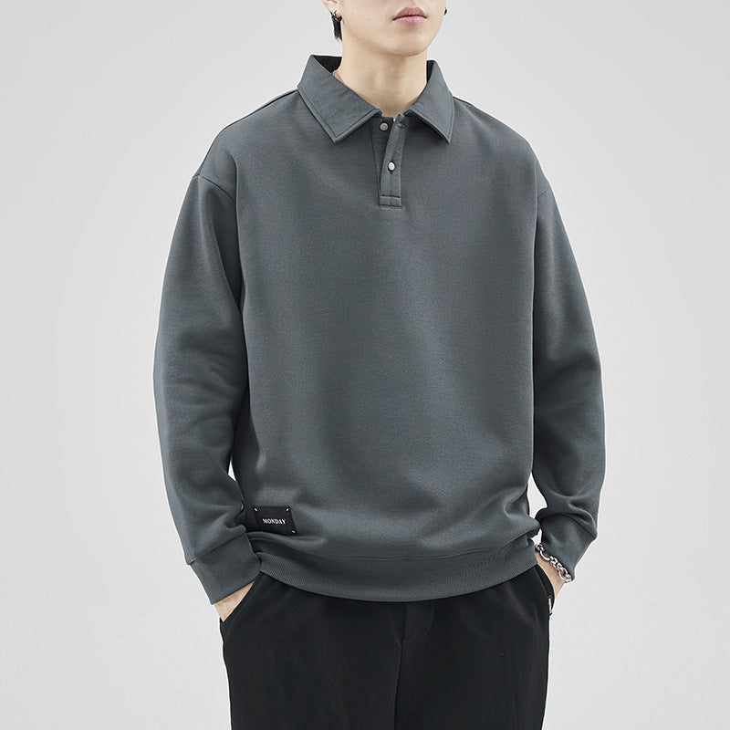 Herren lässiger Sweater mit Polokragen und hochwertigen Materialien Echoarchiv
