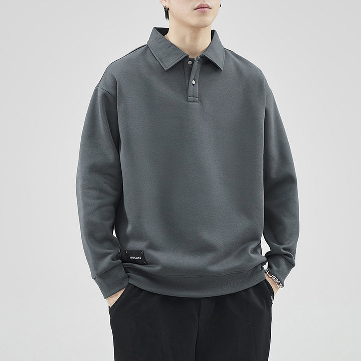 Herren lässiger Sweater mit Polokragen und hochwertigen Materialien Echoarchiv
