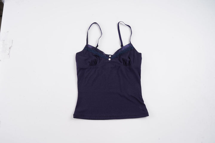 Damen Spaghetti-Trägertop mit eleganter Spitzenlage und Knopfleiste Echo Archiv