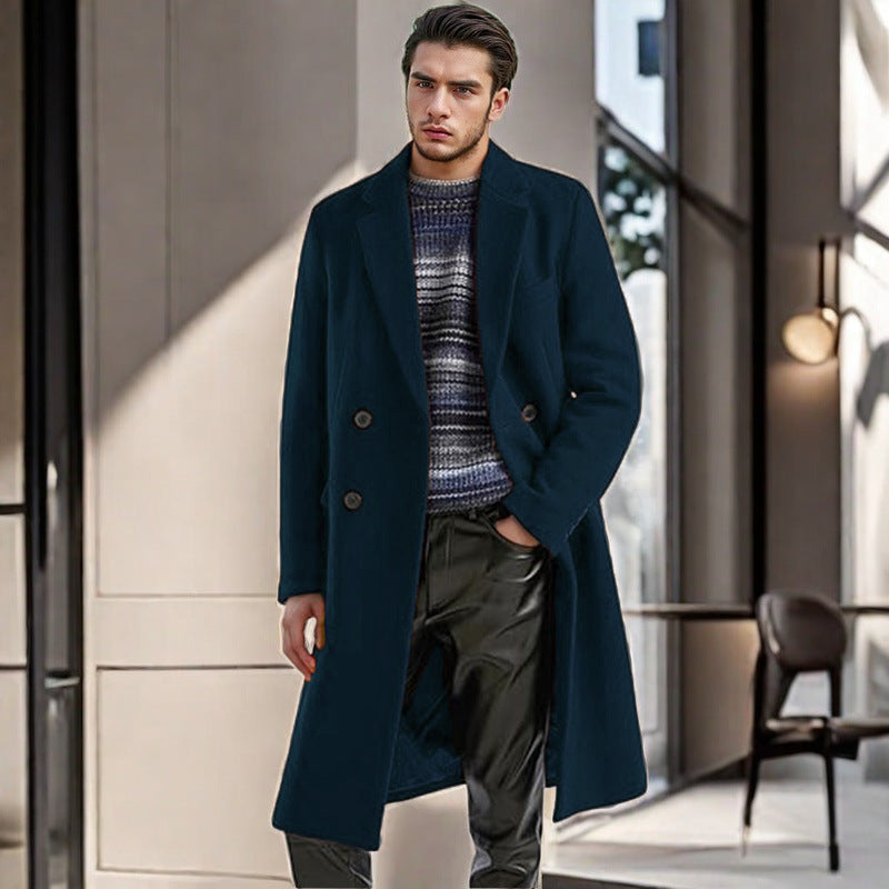 Herren klassischer Wollmantel mit doppelter Knopfleiste Echoarchiv