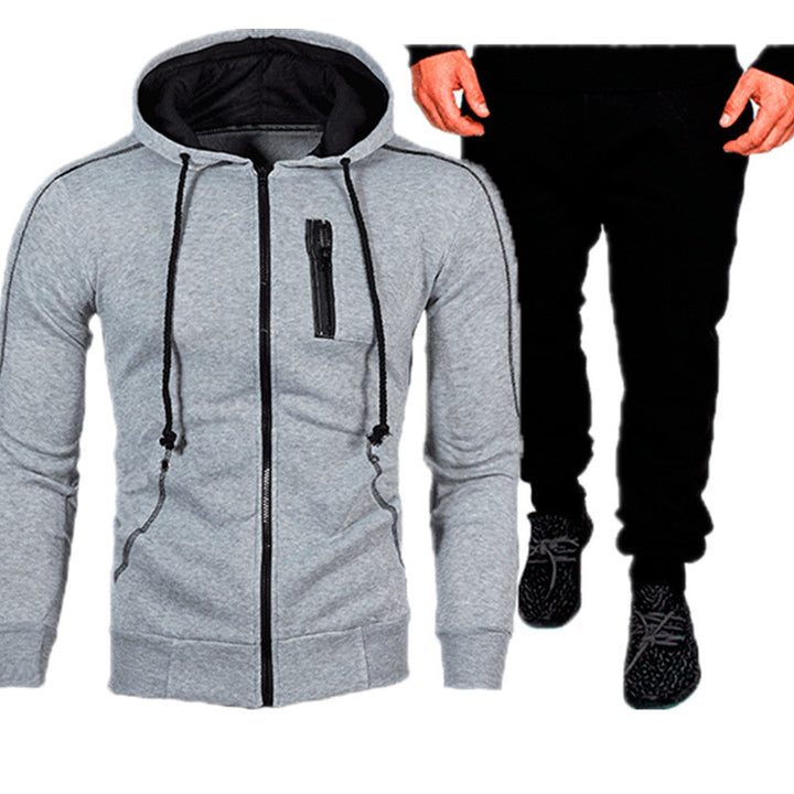Herren sportliches Kapuzenjacken- und Jogginghosen-Set Echoarchiv