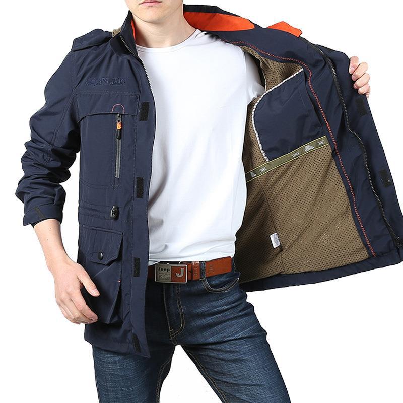 Herren Fieldjacke im Utility‑Stil mit Kapuze und Multifunktions‑Taschen – Taviero