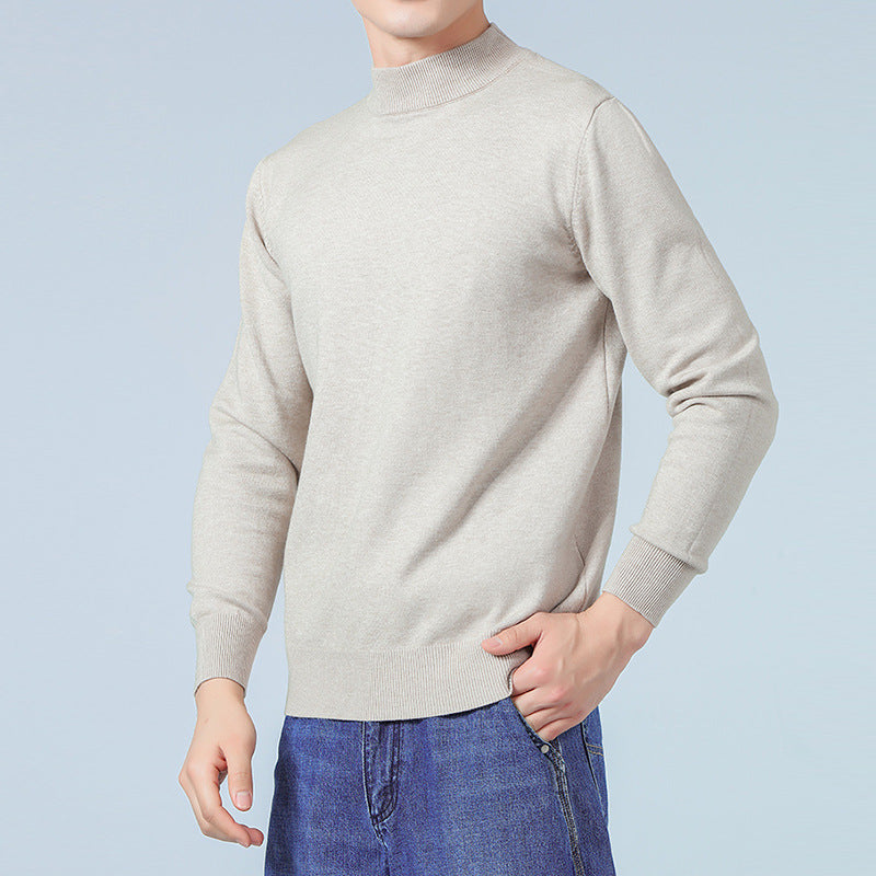 Herren Feiner Mockneck-Pullover aus hochwertigem Feinstrick mit gerippten Abschlüssen Echoarchiv