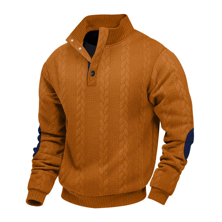 Herren Strickpullover mit hohem Kragen und strukturierter Oberfläche Echoarchiv