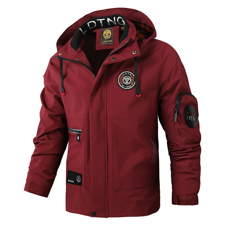 Herren nan wasserdichte Parka-Jacke mit Kapuze, mehrfachen Utility-Taschen, verstärkten Ärmelabschlüssen und winddichter Membran Echo Archiv