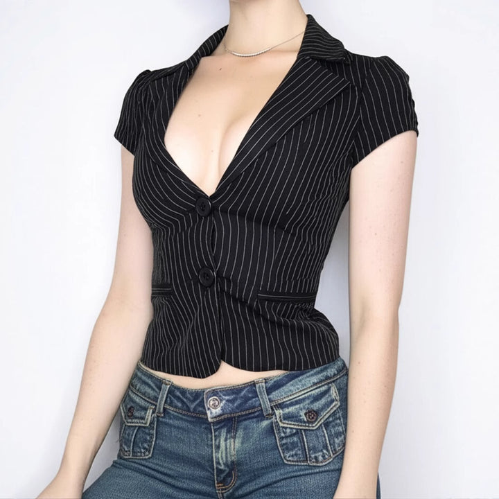Damen Blazer mit tailliertem Schnitt und modernen Streifen Echo Archiv