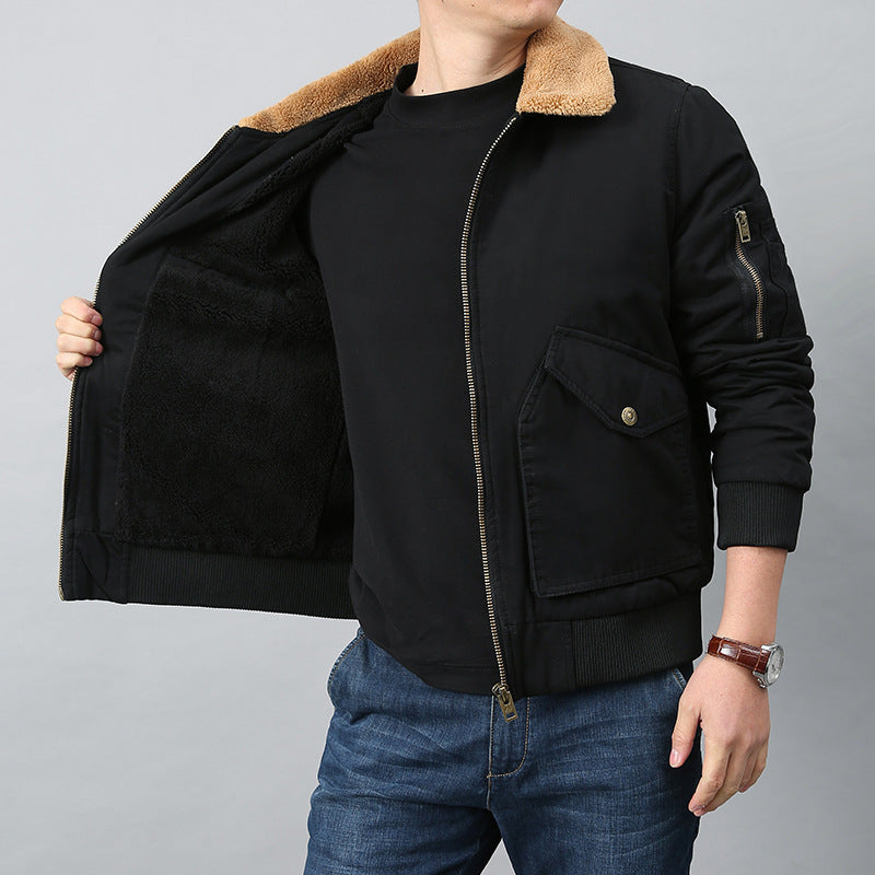 Herren Pilotenjacke mit Sherpa‑Kragen, Utility‑Taschen und Rippbündchen Echo Archiv