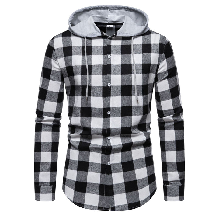 Herren Flanellhemden mit integriertem Kapuzen-Design und lässigem Look Echoarchiv