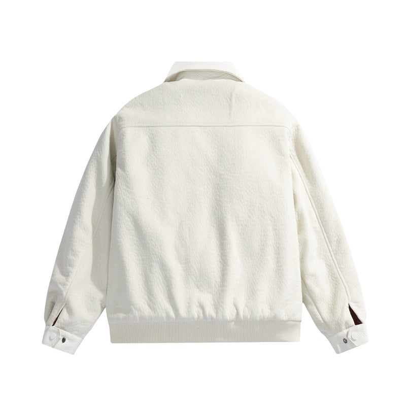Herren Teddy-Fleece-Boxy-Jacke mit Hemdkragen, durchgehendem Metallreißverschluss & geripptem Saum Echoarchiv