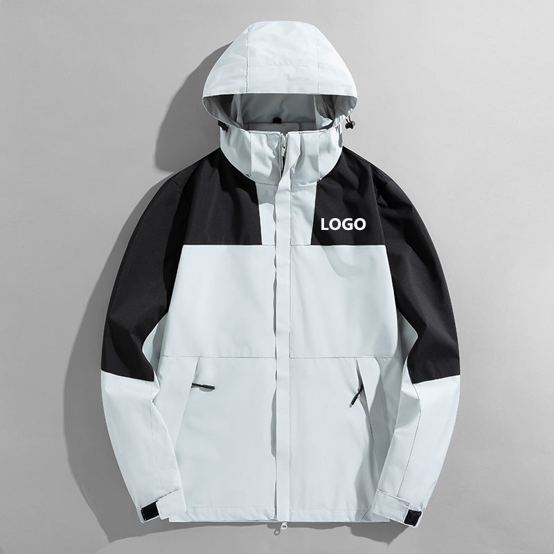 Herren Colorblock Wind- und Wasserabweisende Kapuzenjacke mit atmungsaktiver Softshell-Membran Echoarchiv
