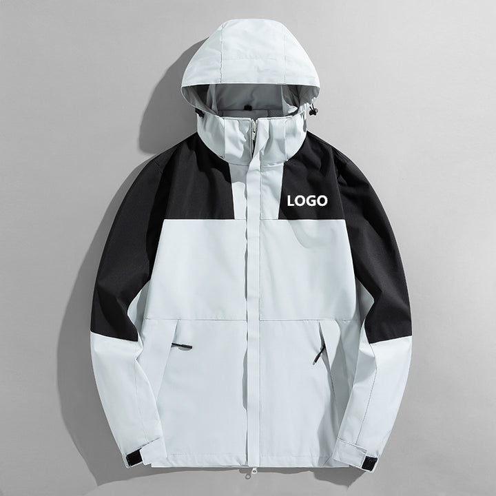 Herren Colorblock Wind- und Wasserabweisende Kapuzenjacke mit atmungsaktiver Softshell-Membran Echoarchiv