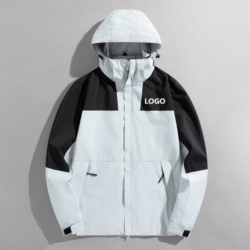 Herren Colorblock Wind- und Wasserabweisende Kapuzenjacke mit atmungsaktiver Softshell-Membran Echoarchiv