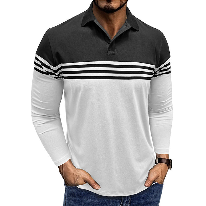 Herren Polo-Shirt mit modischem Streifenmuster Echoarchiv