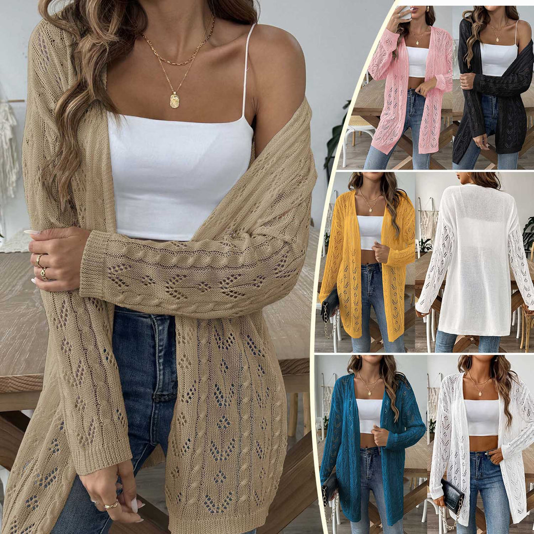 Damen leichte Strickjacke im eleganten Lochmuster Echo Archiv