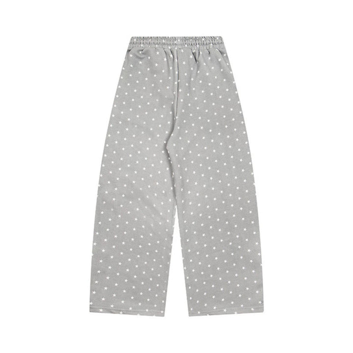 Damen Weite Lounge-Hose mit elastischem Bund, Sternenallover und Pfoten-Applikation Echoarchiv