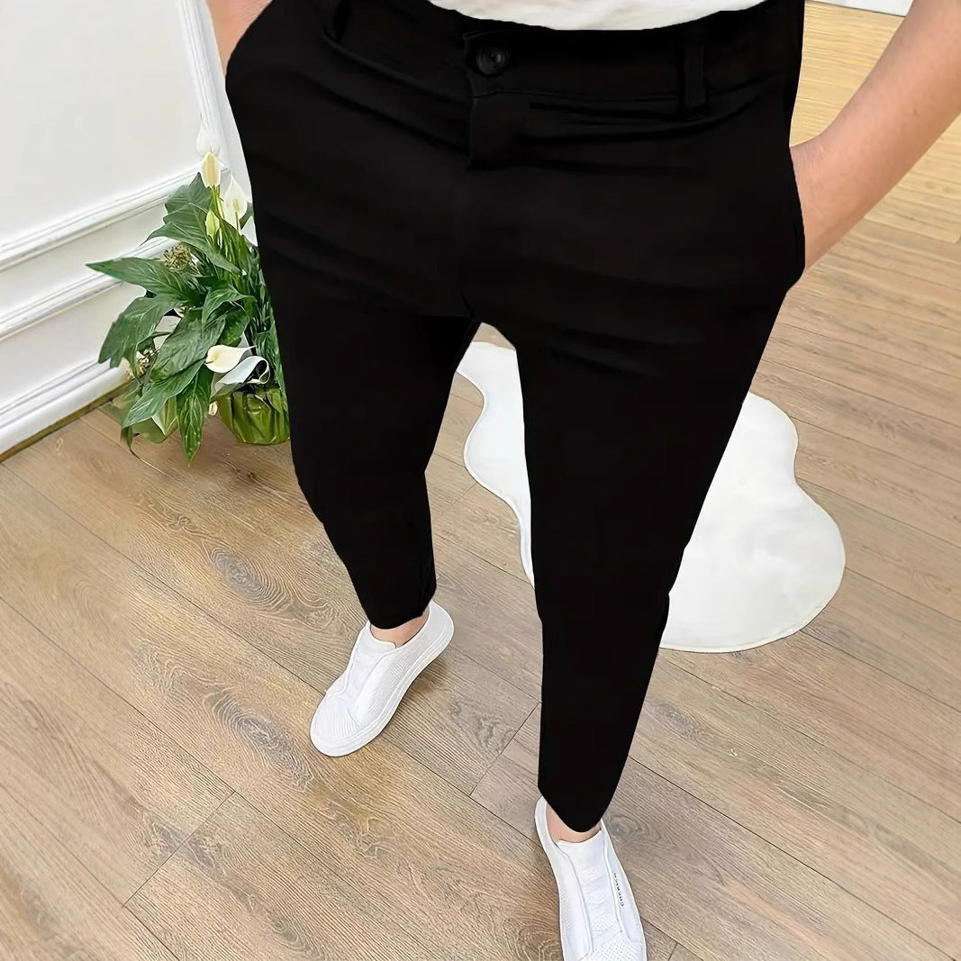 Herren Modische Slim-Fit Hose mit elastischem Bund und praktischen Taschen Echoarchiv