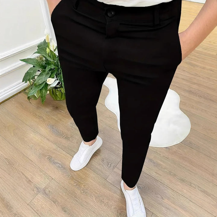 Herren Elegante Slim-Fit Anzughose aus hochwertigem Gewebe Echoarchiv