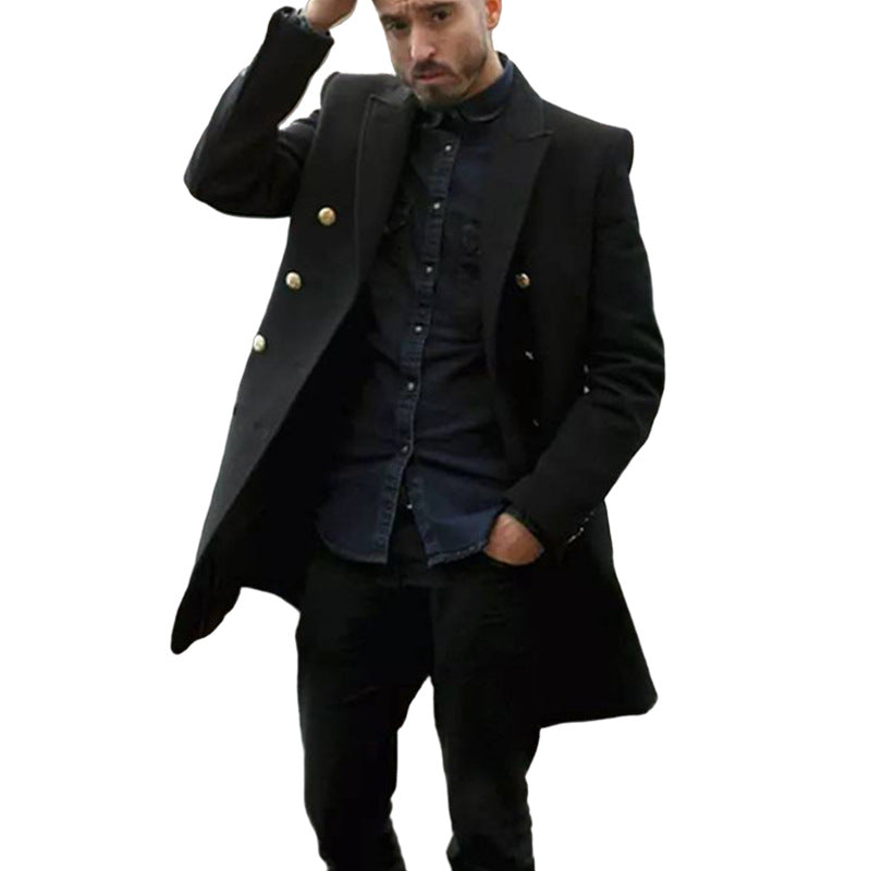 Herren eleganter, modischer Mantel mit doppelter Knopfreihe und edlen Details Echoarchiv