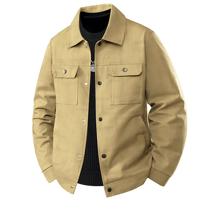 Herren Leichte Overshirt-Jacke mit dezenter Reptilprägung und Druckknopfverschluss Echo Archiv