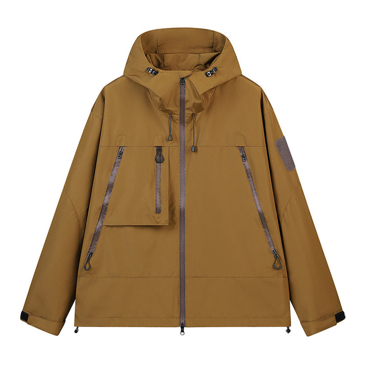 Herren Technische Kapuzen-Outdoorjacke mit wasserabweisenden Reißverschlüssen und Utility‑Taschen Echo Archiv
