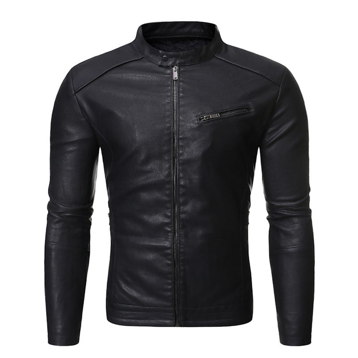 Herren elegante Motorradjacke mit modernem Stehkragen Echoarchiv