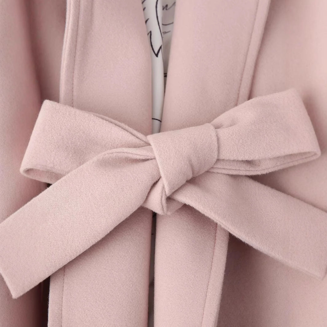 Damen nan kurzjacke mit weitem Schalkragen, tailliertem Bindegürtel und gemustertem Innenfutter Echo Archiv