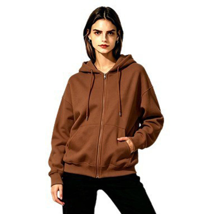 Damen Weicher Kapuzenpullover mit durchgehendem Reißverschluss Echoarchiv