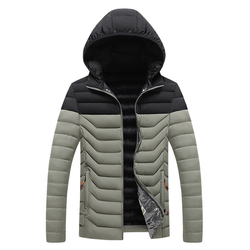 Herren Ultraleichte gesteppte Kapuzenjacke mit Chevron-Steppung, winddichter Außenlage und Thermofutter Echoarchiv