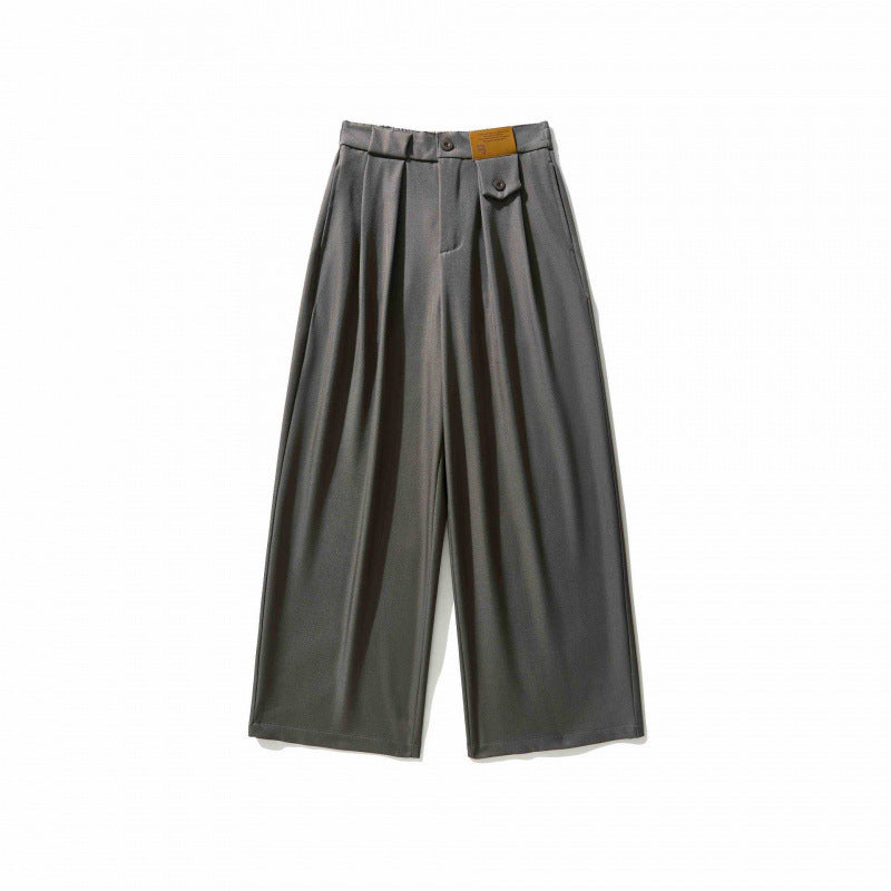 Damen Weite Culotte-Hose mit Kellerfalten, hohem Bund und dekorativem Knopfdetail Echo Archiv