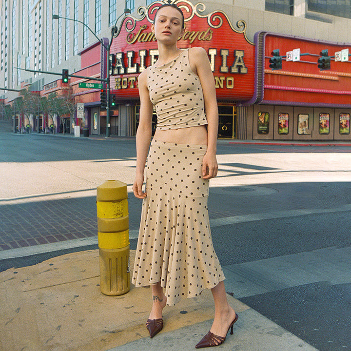 Damen Maxikleid mit lässiger Raffung und elegantem Volantübergang Echo Archiv