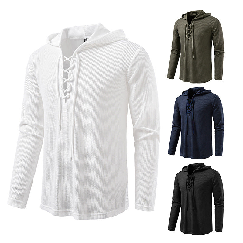 Herren Kapuzenpullover mit innovativer Schnürung und strukturiertem Design Echoarchiv