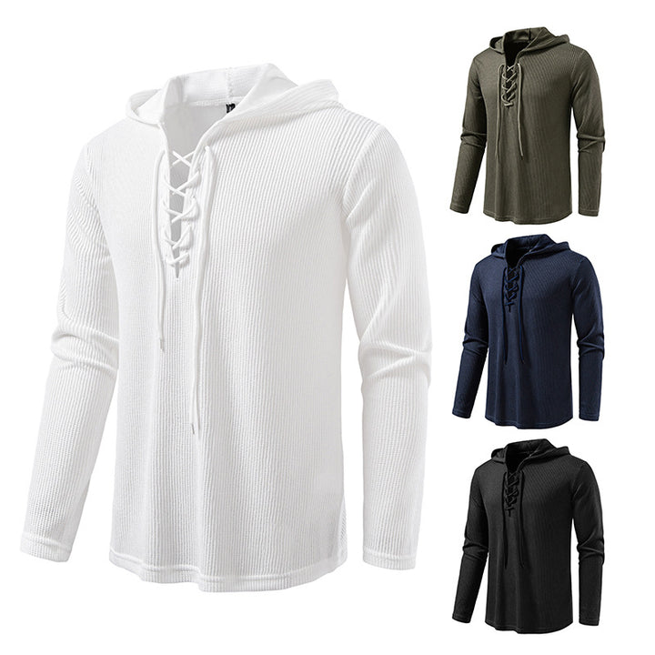 Herren Kapuzenpullover mit innovativer Schnürung und strukturiertem Design Echoarchiv