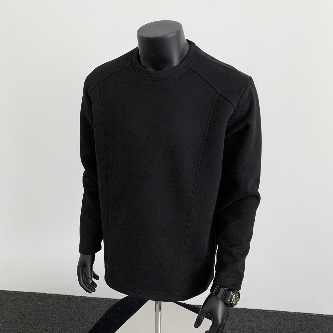 Herren nan taillierter Rundhals-Sweater aus dichtem Sweatstoff mit flachen Ziernähten und Raglanärmeln Echo Archiv