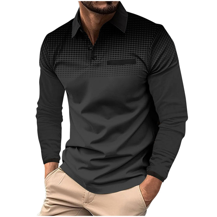 Herren Langarm Poloshirt mit modernen Designelementen Echoarchiv