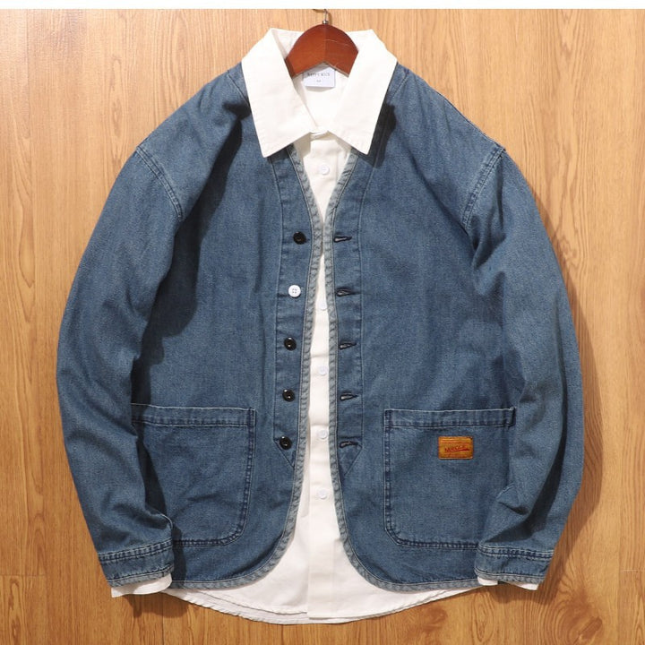 Herren Modische Denim-Jacke mit Taschen Echo Archiv