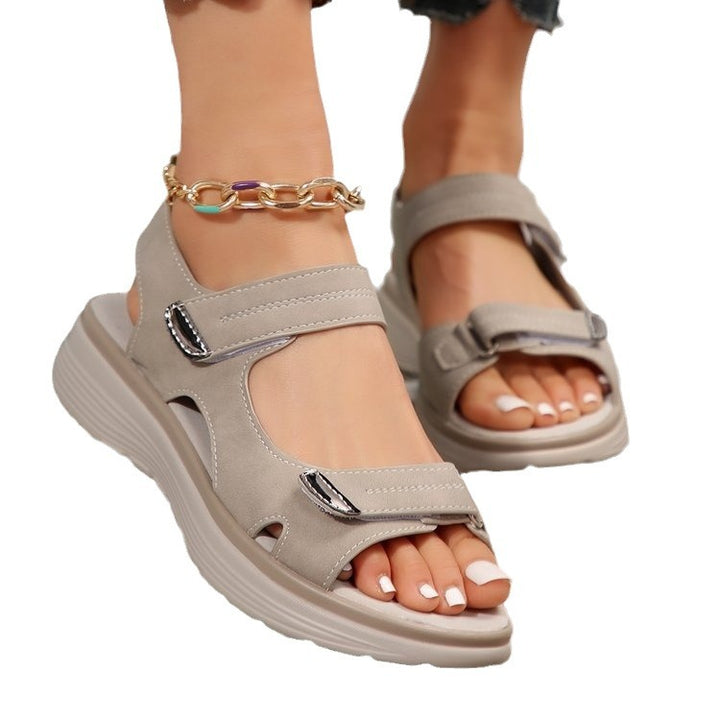 Damen Komfort-Sandalen mit verstellbaren Klettverschlüssen und gepolstertem Fußbett Echo Archiv