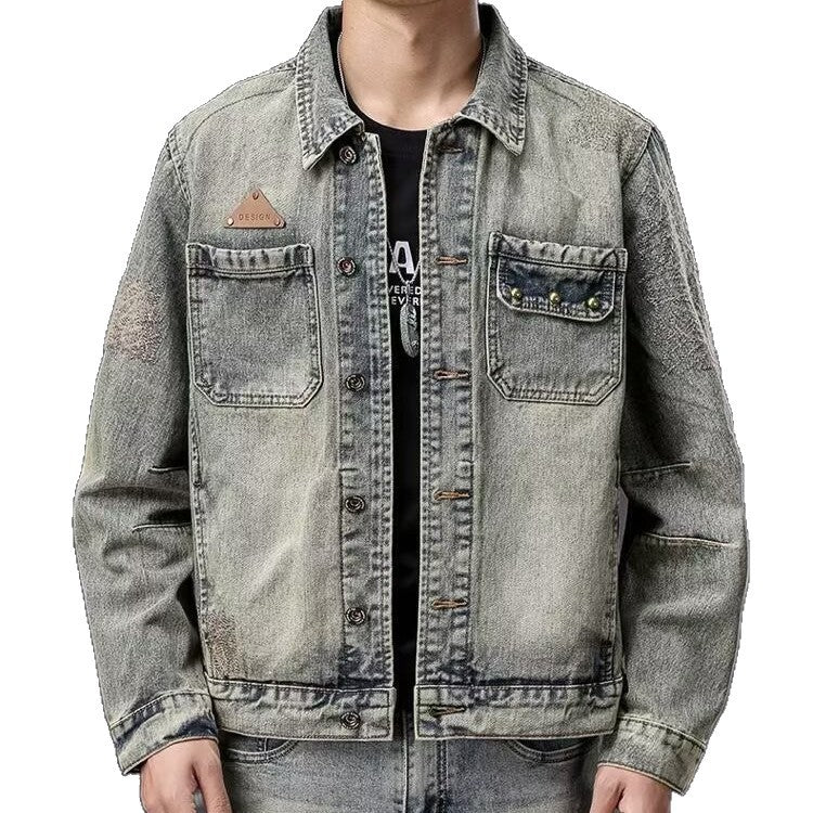 Herren Denimjacke mit einzigartigen Details Echo Archiv