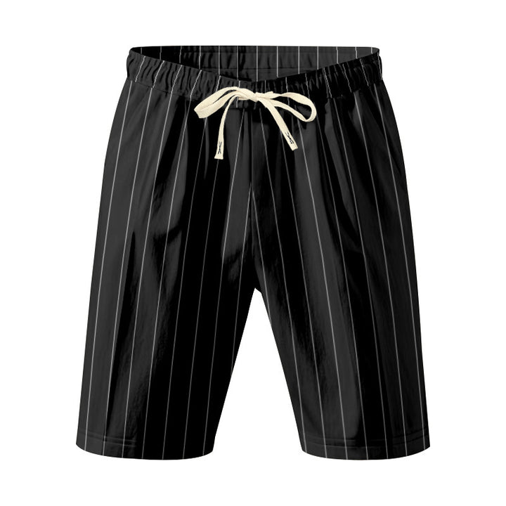 Herren Strandshorts mit Elastischem Bund und Stilvollem Streifenmuster Echoarchiv
