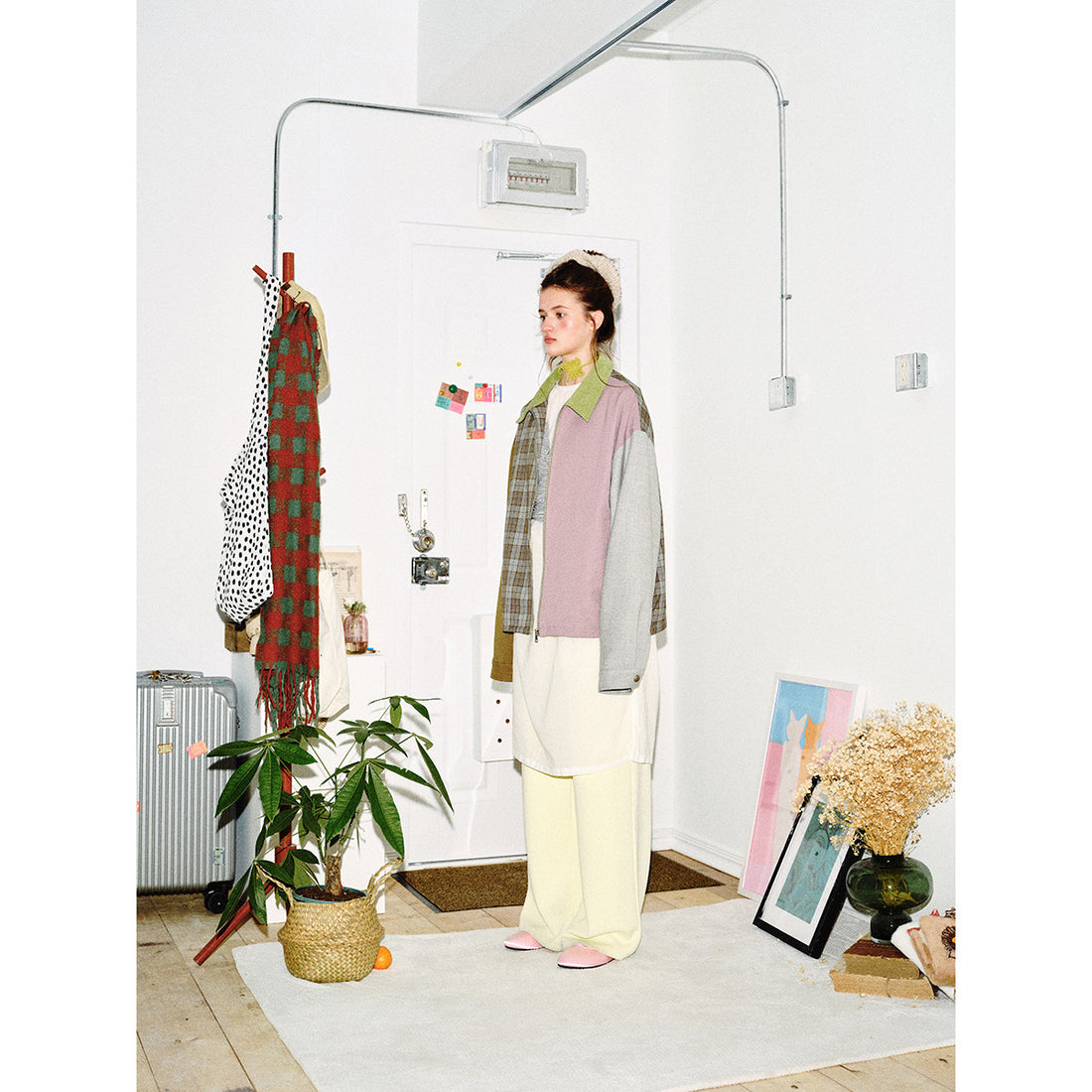 Damen Patchwork‑Blousonjacke im Boxy‑Cut mit Kordkragen Echoarchiv