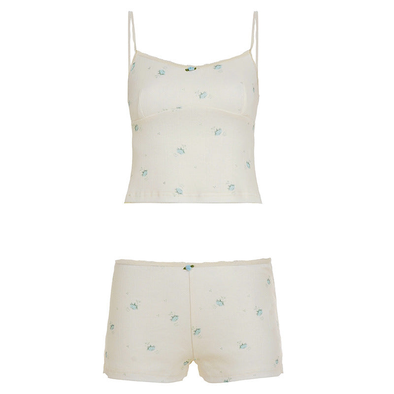 Damen Schlafanzug Set mit zarten Blumenmustern Echo Archiv