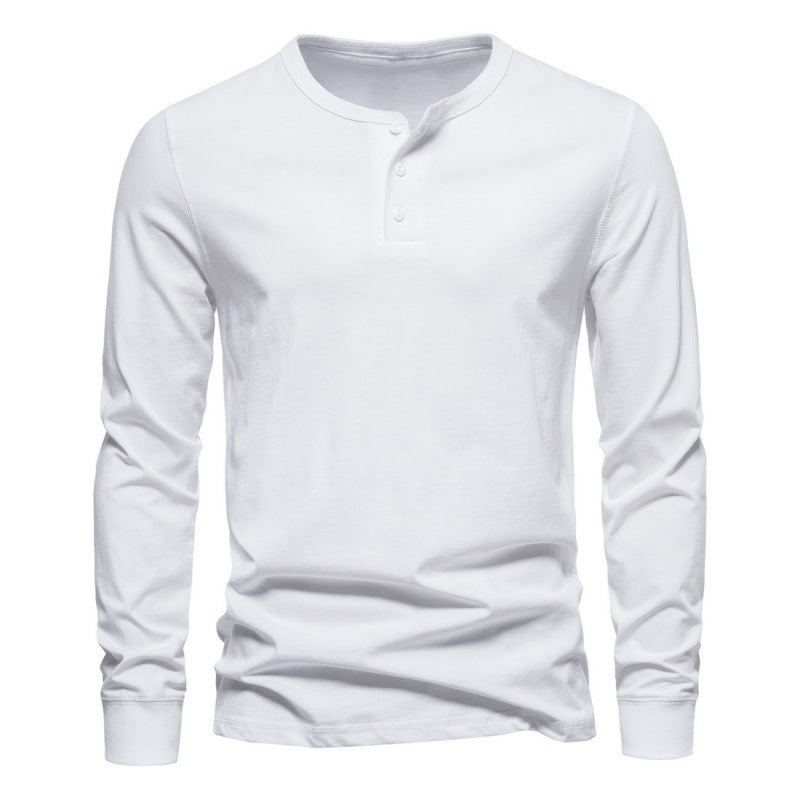 Herren Langarmshirt mit Knopfverschluss und modernem Design Echoarchiv
