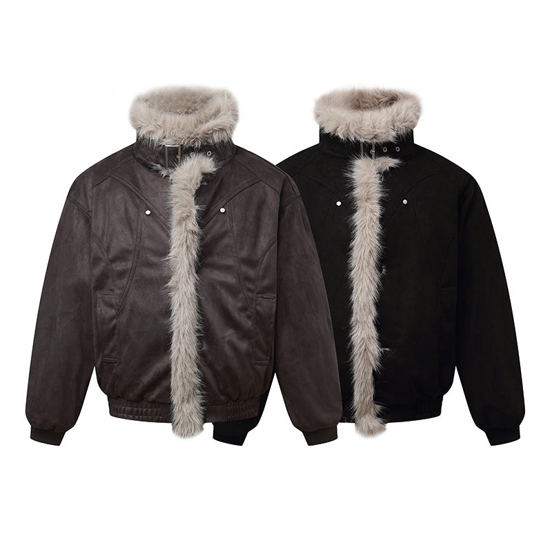 Herren Bomberjacke im Aviator‑Look mit Kunstfellbesatz und Schnallenkragen Echoarchiv