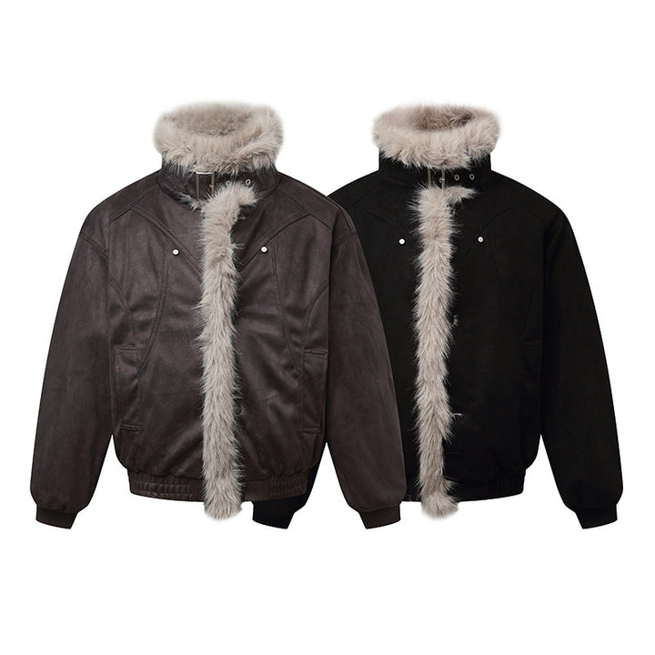 Herren Bomberjacke im Aviator‑Look mit Kunstfellbesatz und Schnallenkragen Echoarchiv