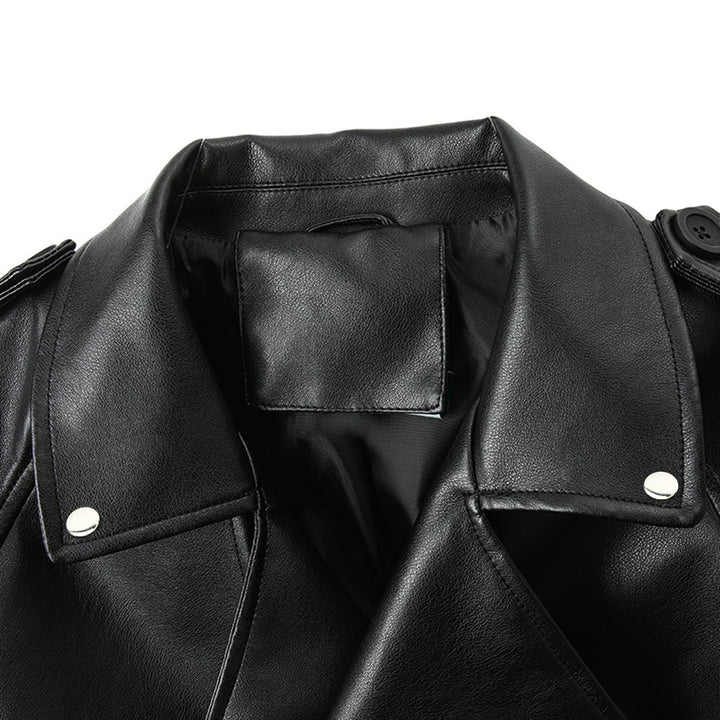 Damen Modische Cropped Kunstlederjacke Echo Archiv
