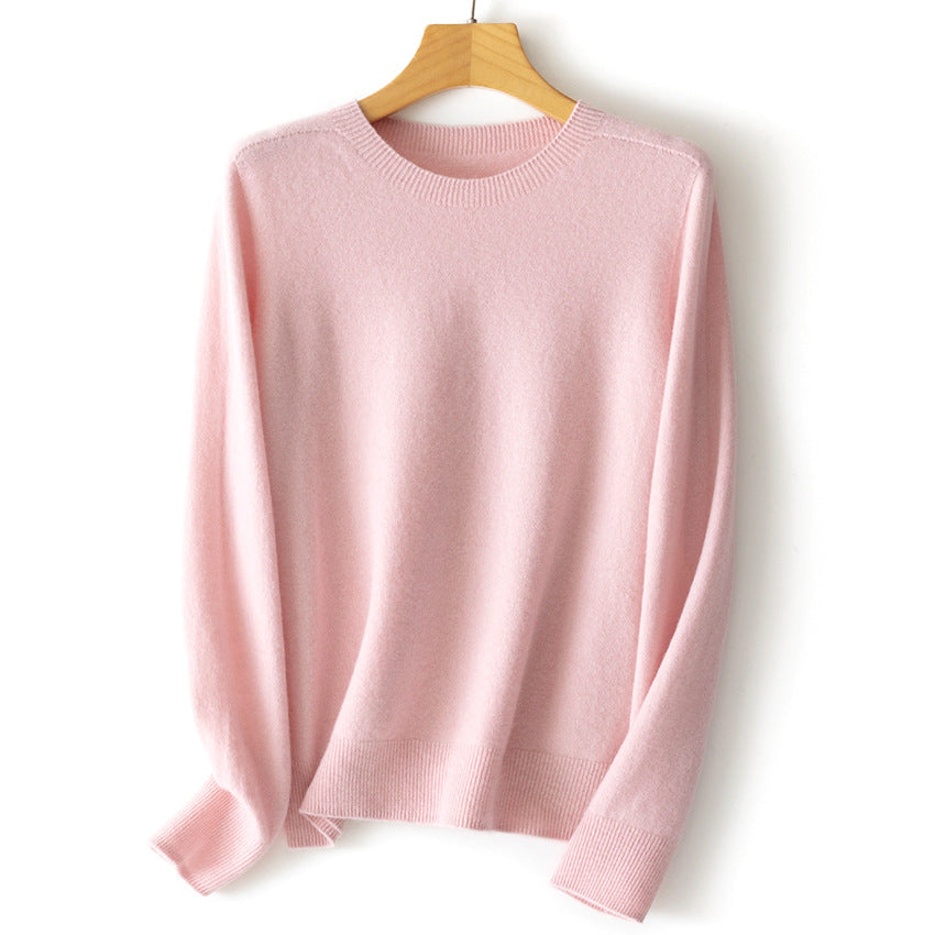 Damen Kaschmir-Mix Rundhalspullover mit Oversize-Schnitt Echoarchiv