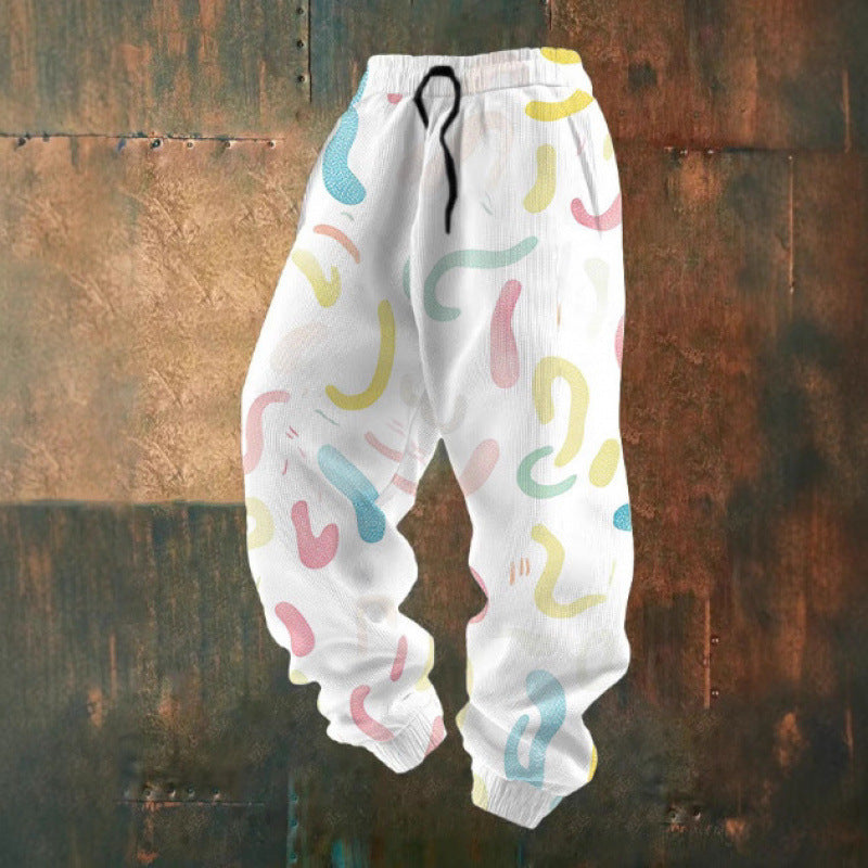 Damen Bequeme Freizeithose mit kreativem Druck Echoarchiv
