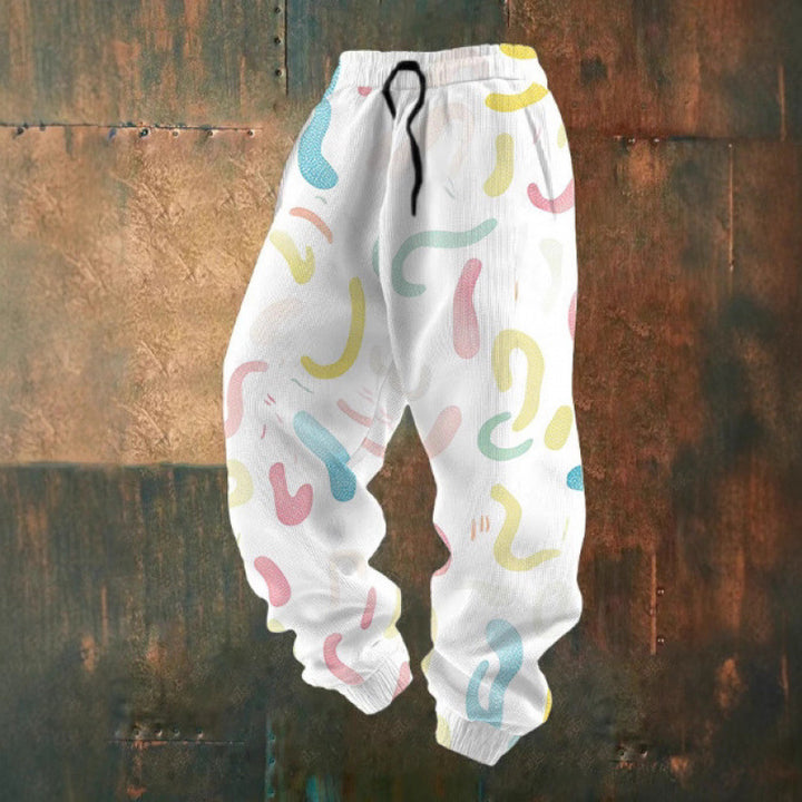 Damen Bequeme Freizeithose mit kreativem Druck Echoarchiv