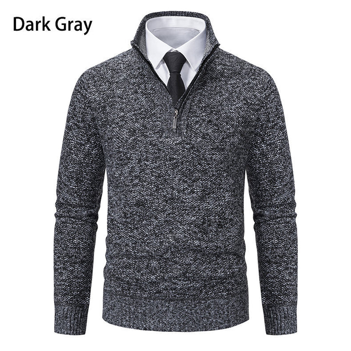 Herren Strickpullover mit modernem Reißverschluss und strukturiertem Design Echoarchiv