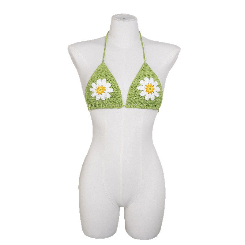 Damen Häkel-Bikinioberteil mit floralen Akzenten Echo Archiv