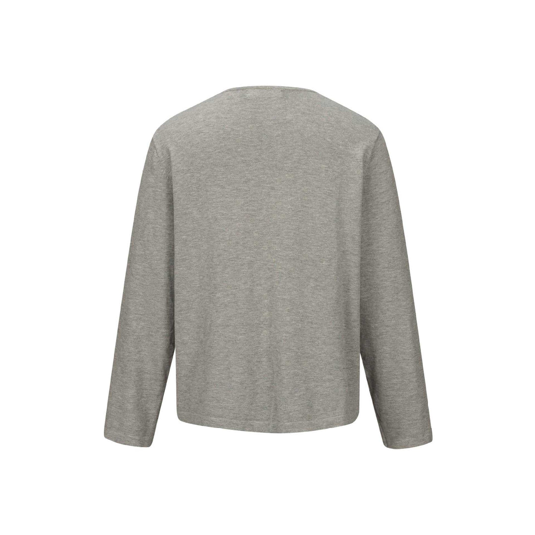 Unisex Minimalistisches Henley-Langarmshirt aus Thermo-Jersey mit Knopfleiste Echoarchiv